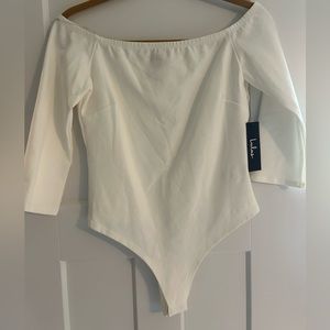 Lulus off the shoulder white/cream bodysuit